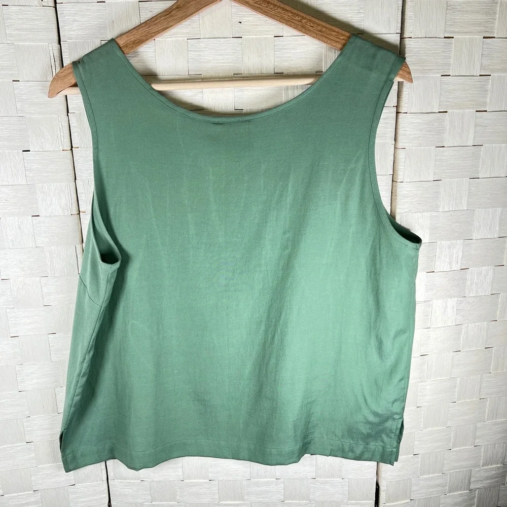 VTG‎ Field Gear Women's Green Silk Cotton Blend Sleeveless Tank Top Shell Size M - Picture 4 of 7